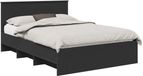 vidaXL Bedframe met hoofdeinde Zwart 140 x 200 cm Bewerkt hout