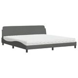 vidaXL Bed met matras "Dover" donkergrijs 200x200 cm stof