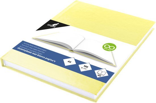 Kangaro dummyboek hardcover A5 karton/papier geel 80 vellen