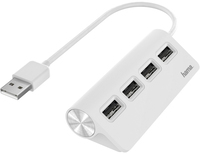 Hama 4-Port USB 2.0 Hub - 480 Mbit/s - White