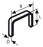 Bosch Agrafes à fil fin, type 53, 11.4 x 0.74 x 6 mm