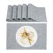 Relaxdays placemat, set van 6, eettafel, tafelonderlegger, 45 x 30 cm, afwasbaar, hittebestendig, grijs