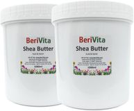 Berivita Shea Butter Puur 2 Liter - Huid en Haar Butter - 2x1kg Potten Ongeraffineerde en Onbewerkte Sheabutter - Shea Boter Shea Butter Puur 2x1000ml Pot - Huid en Haar Butter - 1000ml Ongeraffineerde en Onbewerkte Sheabutter - Shea Boter ± 2kg