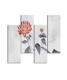 Homemania Wandfoto, motief: bloemen, 4 stuks, voor woonkamer, slaapkamer, meerkleurig, 76 x 0,3 x 50 cm, HM204PMDF293, MDF