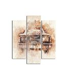 Homemania Wandafbeelding, 3 stuks, steden en landschappen per woonkamer, slaapkamer, meerkleurig, 57 x 0,3 x 60 cm, HM203MDF66, MDF