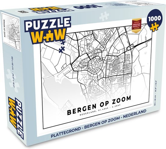 MuchoWow Puzzel Plattegrond - Bergen op Zoom - Nederland - Legpuzzel - Puzzel 1000 stukjes volwassenen - Stadskaart