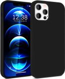 Merkloos Silicone Case Geschikt voor Apple iPhone 12 / 12 Pro - Zwart