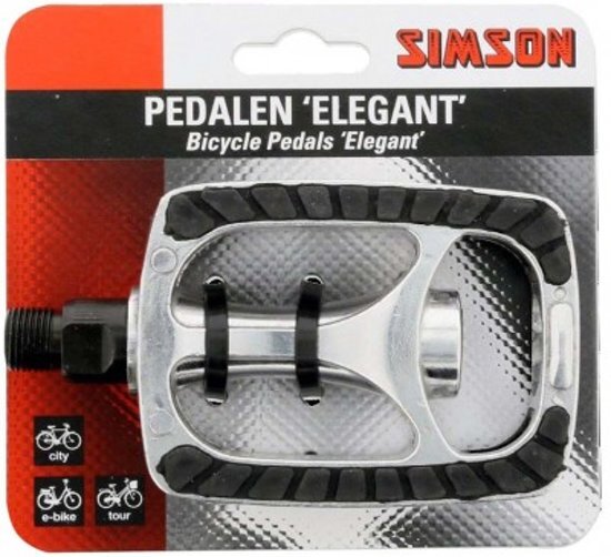 Simson Pedalen Set Elegant 9/16 Inch Zilver/zwart