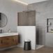 Fortifura Galeria Halfhoge Inloopdouche - 140x80cm - rookglas - 8mm - nano - met profiel en stabilisatiestang - PVD - geborsteld koper