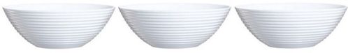 Luminarc Billiet - Vanlaere 3x Salade schalen/slakommen van wit glas 27 cm