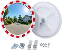 Merkloos Relaxdays Verkeersspiegel - 60 cm - Rond - Wit/Rood