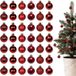 Unyqoos® Set van 42 onbreekbare matte Christbaumkugeln van Kunststoff - 3 cm diameter - Rot