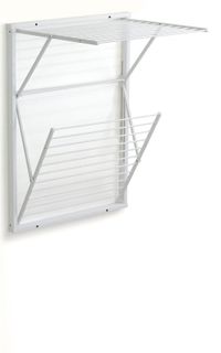 Arredamenti Italia Koral Laccato Bianco - Porte-serviettes en bois - Sèche-linge mural pliable - 13m de longueur de séchage