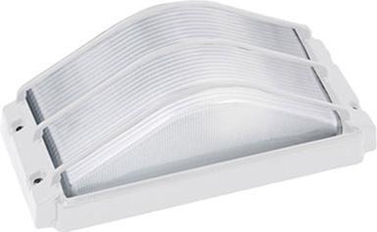 Qualu LED Tuinverlichting - Buitenlamp - Ovalis - Wand - Aluminium Mat Wit - E27 - Rechthoek