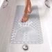 edihome, Antislip badmat, 53 x 53 cm, douchemat, bubbels met zuignap, BPA-vrij, antibacterieel, schimmelbestendig, machinewasbaar, gezinsveiligheid (Transparant, 90x41,5 cm)