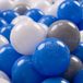 KiddyMoon 700 ∅ 7cm kinderballen speelballen voor ballenbad baby plastic ballen made in eu, grijs/wit/blauw