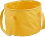 Relaxdays opvouwbare emmer, camping, 15 l, met hengels, HBD: ca. 23x31x31 cm, outdoor, voor auto wassen, pvc, geel