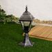 Licht-Erlebnisse Toscana Lampadaire Aluminium Verre Argenté antique E27 IP43