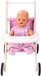 Engelhart Poppenwandelwagen roze/wit
