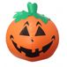 Jet creations Halloween LED pompoen - oranje - opblaasbaar - ophangbaar - 24 cm
