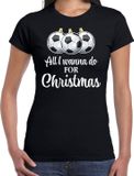 Bellatio Decorations Foute voetbal Kerst T-shirt sport - shirt - dames - zwart M