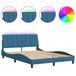 Hanko Cadre de lit avec LED sans matelas velours bleu 140x190 cm