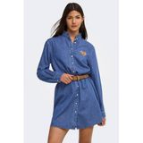 ONLY spijkerjurk met patches - blauw