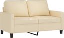 vidaXL Canapé deux places 120 cm tissu crème