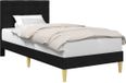 vidaXL - Bedframe - met - hoofdeinde - Zwart - 90 - x - 190 - cm - Kunstleer