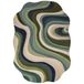 Flair Rugs laagpolig ovale wollen vloerkleed met print 290x200 cm - groen