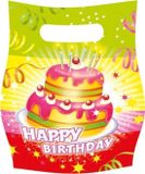 Partytas Amscan Feestzakjes Happy Birthday Multicolor Kunststof 6 Stuks