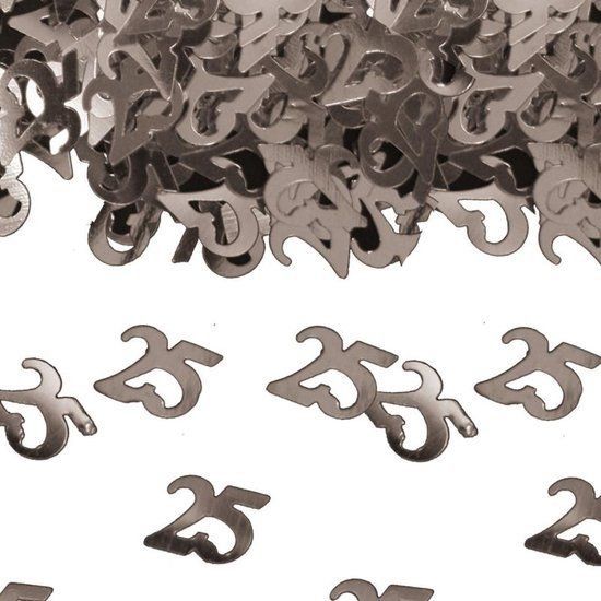Folat Tafeldecoratie/confetti - 25 Jaar getrouwd - Zilver - 14gr.