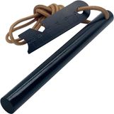 Markenlos ZenithVibe Sterke vuurstarter vuurstaal vuurstaaf 127 mm dik 127 cm lang met 1 x leren koord en multifunctionele schraper voor outdoor survival en camping
