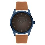 s.Oliver Montre pour homme - Rond - Argent - 42 mm - Montre en métal avec mouvement à quartz sur le bracelet en cuir synthétique avec boucle ardillon - Montre analogique - Étanche 3 ATM - Résistante