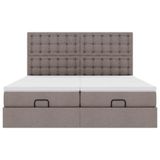 VidaXL Lit plateforme avec matelas et LED 180x200cm Tissu Taupe