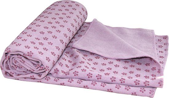 Tunturi Silicone Yoga Handdoek - Roze - Incl. Draagtas