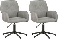 vidaXL Draaibureau stoelen 2 st fluweel 54 x 55 x 90 cm Lichtgrijs
