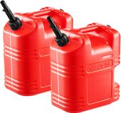 VEVOR Brandstoftanks, 2-Pack 19 L, Benzinetanks Met Schenktuit en Transparante Schaalverdeling, Max. Debiet 15 L/Min, Vloeistofcontainer voor De Meeste Auto'S, Motoren, Atv'S en Utv'S, Rood, 2-Pack
