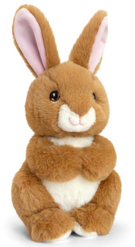 Keel Toys Konijn - 19 cm - Bruin - Gerecycled Polyester