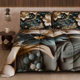 PETTI Artigiani Italiani Bedrukt winterdekbed 270 × 260 cm | Bloemen 05 8