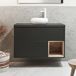 Hudson Reed Meuble sous vasque suspendu 100cm avec étagère ouverte et éclairage LED noir gris inclus vasque à poser ronde en blanc (Chalk) | Hoxton