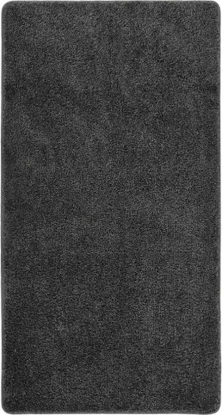 vidaXL Vloerkleed shaggy anti-slip 80x150 cm donkergrijs