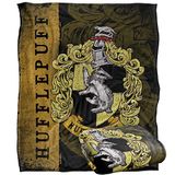 LOGOVISION Harry Potter deken, 127 x 152 cm Harry Potter House Crest Huffelpuf Silky Touch Super Zachte Gooi Deken
