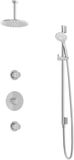 Hotbath Buddy - Inbouw Regendoucheset - 2 Stopkranen - Thermostatisch - Plafondbuis 15 cm - Hoofddouche 200 mm - Ronde Handdouche 3 Standen - Glijstang 900 mm - Waterbesparend - V01