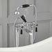 Hudson Reed Elizabeth Mélangeur Bain Douche Îlot Rétro Chromé & Noir Commandes Leviers