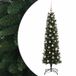 vidaXL - Smalle Kunstkerstboom met Kerstballen - 120 cm - 150 LED's - Warmwit