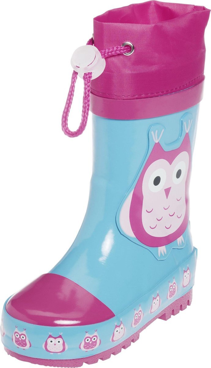 Playshoes Regenlaarzen Kinderen Uil - Turquoise - Maat 22/23