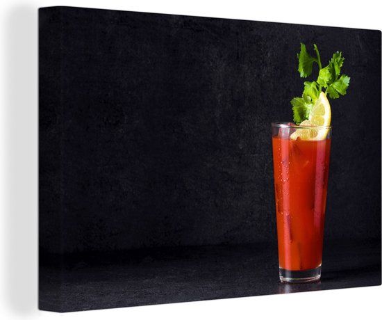 OneMillionCanvasses Canvas schilderij 150x100 cm - Bloody Mary - Rood - Modern - Wanddecoratie