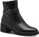 Tamaris Dames Enkellaarsje 1-25492-47 001 Zwart Leer/Synthetisch Blokhak Ritssluiting 39 EU