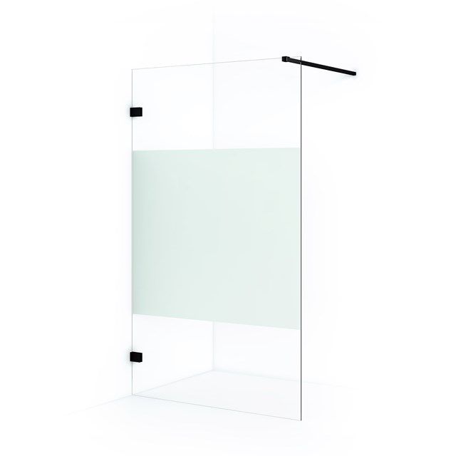 Maxaro Inloopdouche Diamond 110cm 8mm Helder Veiligheidsglas Mat Zwart